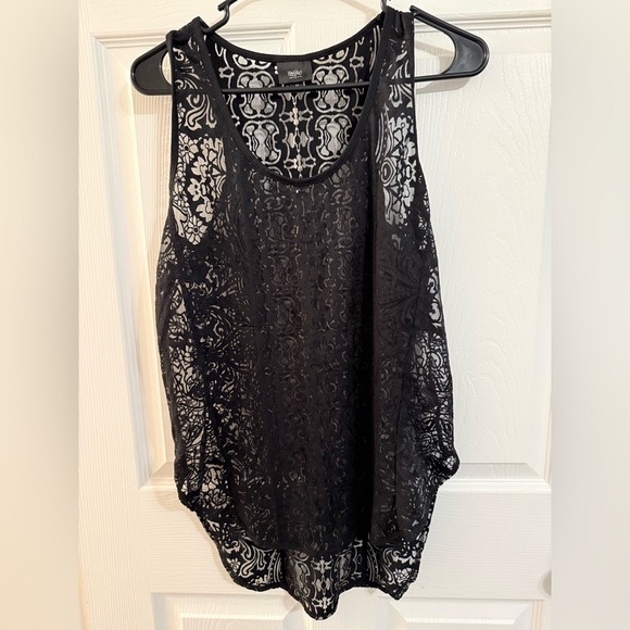 Massimo Black sheer Sleeveless Top NWT small - Picture 1 of 5